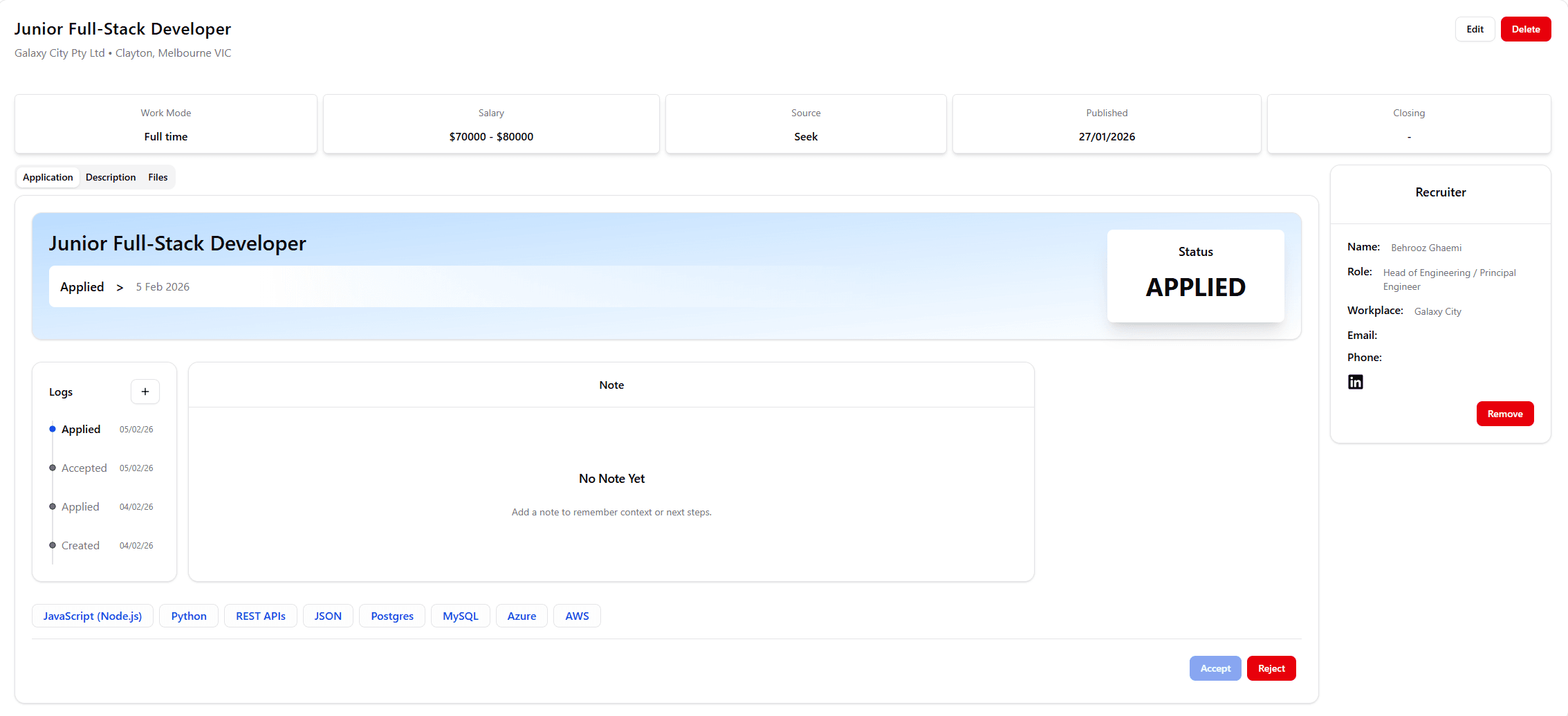 Job Tracker Thumbnail
